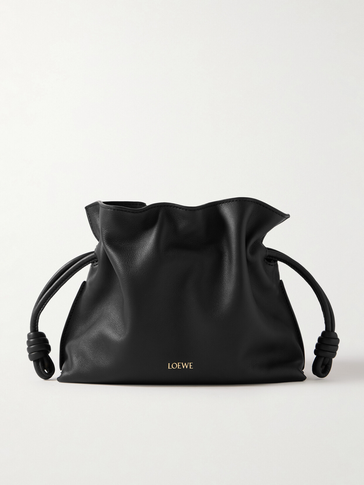 Loewe Flamenco Mini Napa Drawstring Clutch Bag In Black