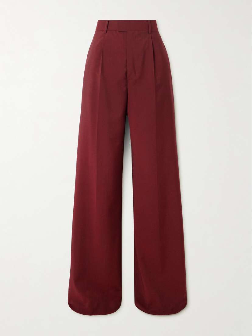 RÓHE Pleated Wool And Mohair-blend Wide-leg Trousers