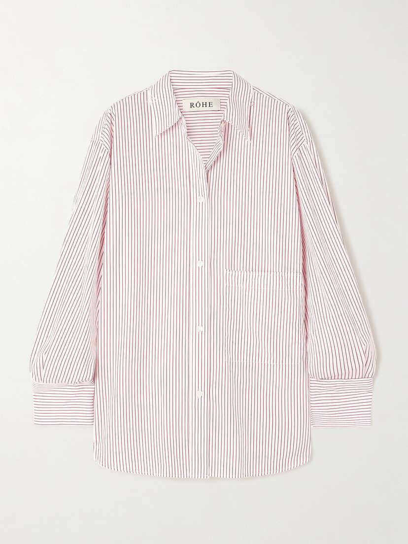 RÓHE Frayed Striped Cotton-poplin Shirt - FR 34
