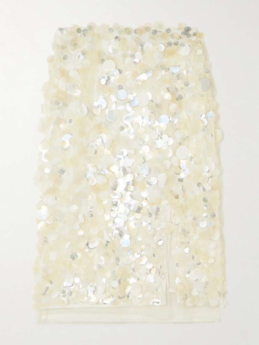 RÓHE Paillette-embellished Crepe And Tulle Midi Skirt