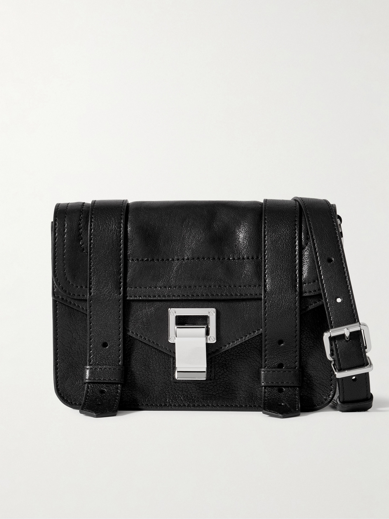 Proenza Schouler Mini Ps1 Leather Crossbody Bag In Black