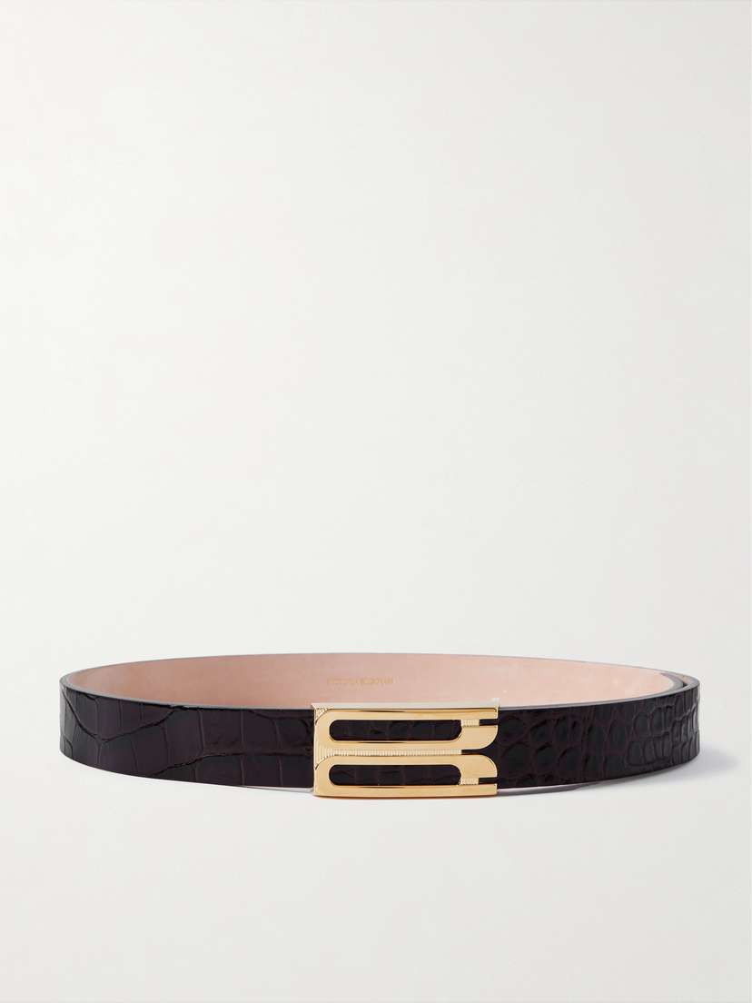 Victoria Beckham Frame Croc-effect Leather Belt