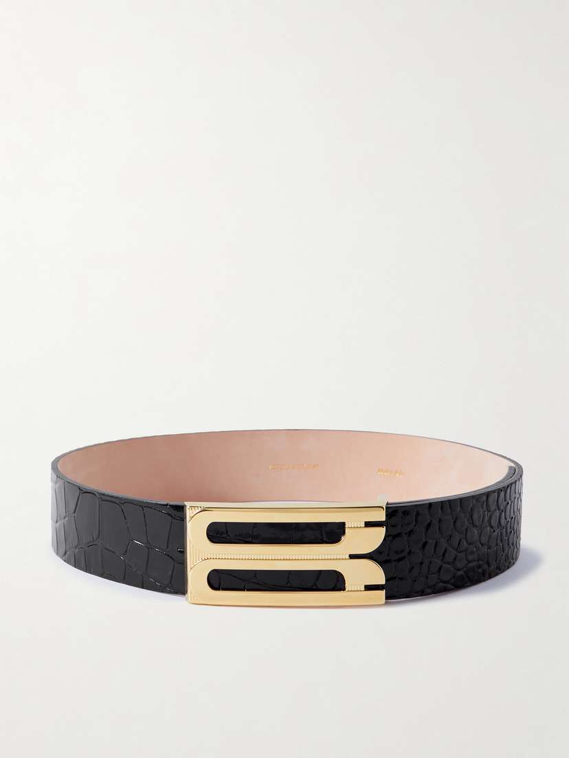 Victoria Beckham Frame Jumbo Croc-effect Leather Belt
