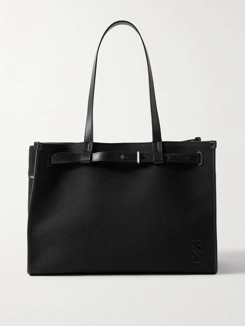 Proenza Schouler Buckled Leather-trimmed Embroidered Cotton-canvas Tote
