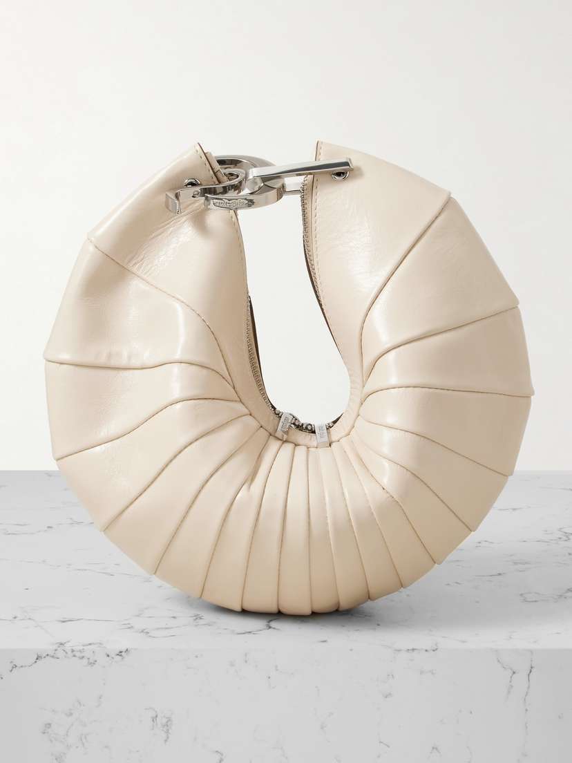 Cult Gaia Ubah Paneled Leather Clutch