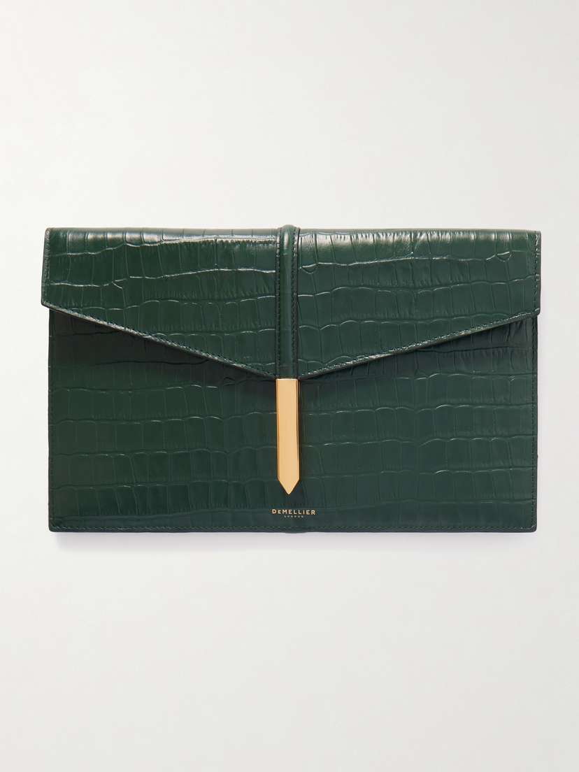 DeMellier Tokyo Croc-effect Leather Clutch