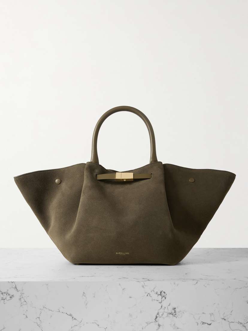 DeMellier New York Leather-trimmed Suede Tote