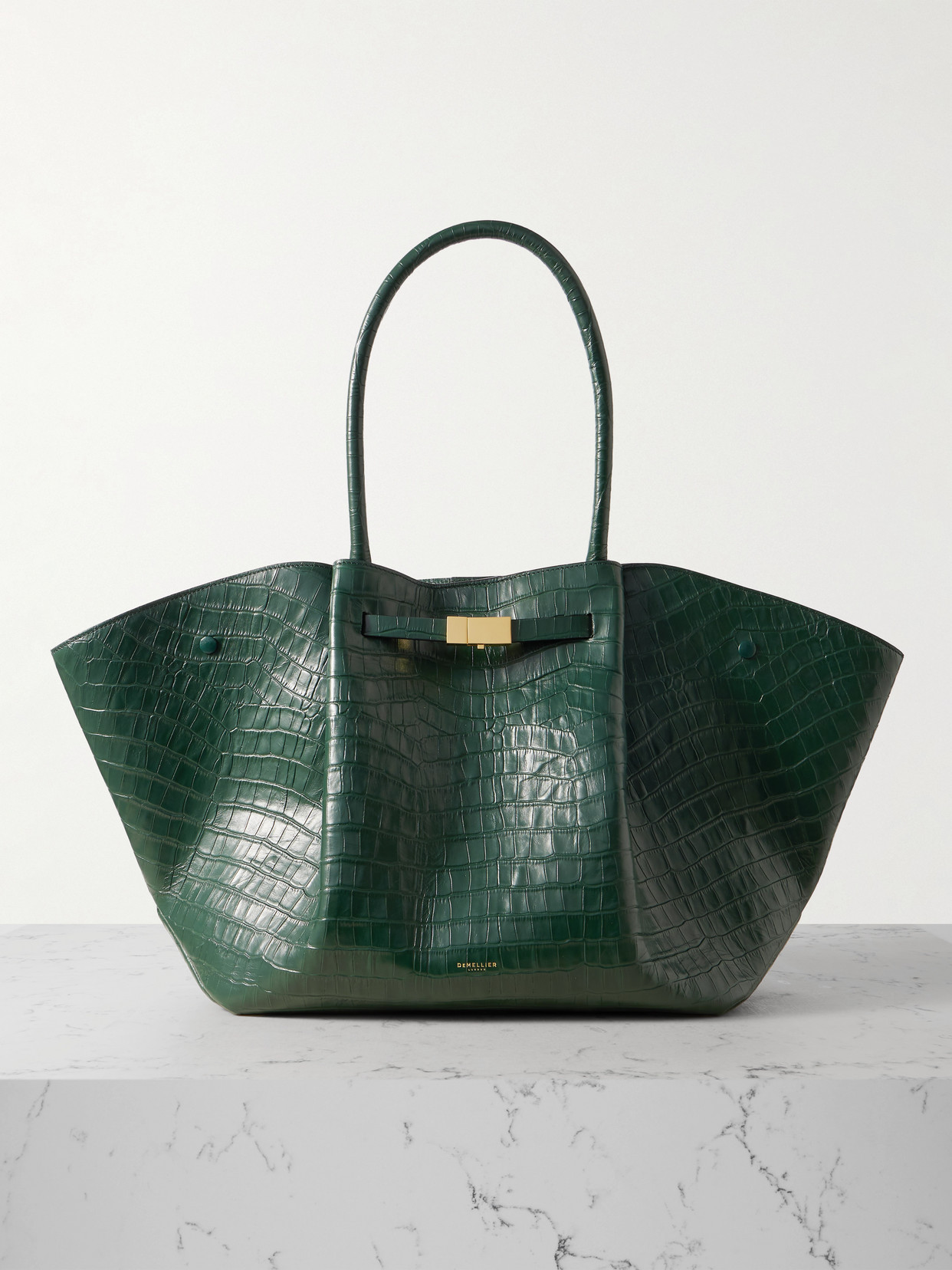 DeMellier - New York Croc-effect Leather Tote - Green