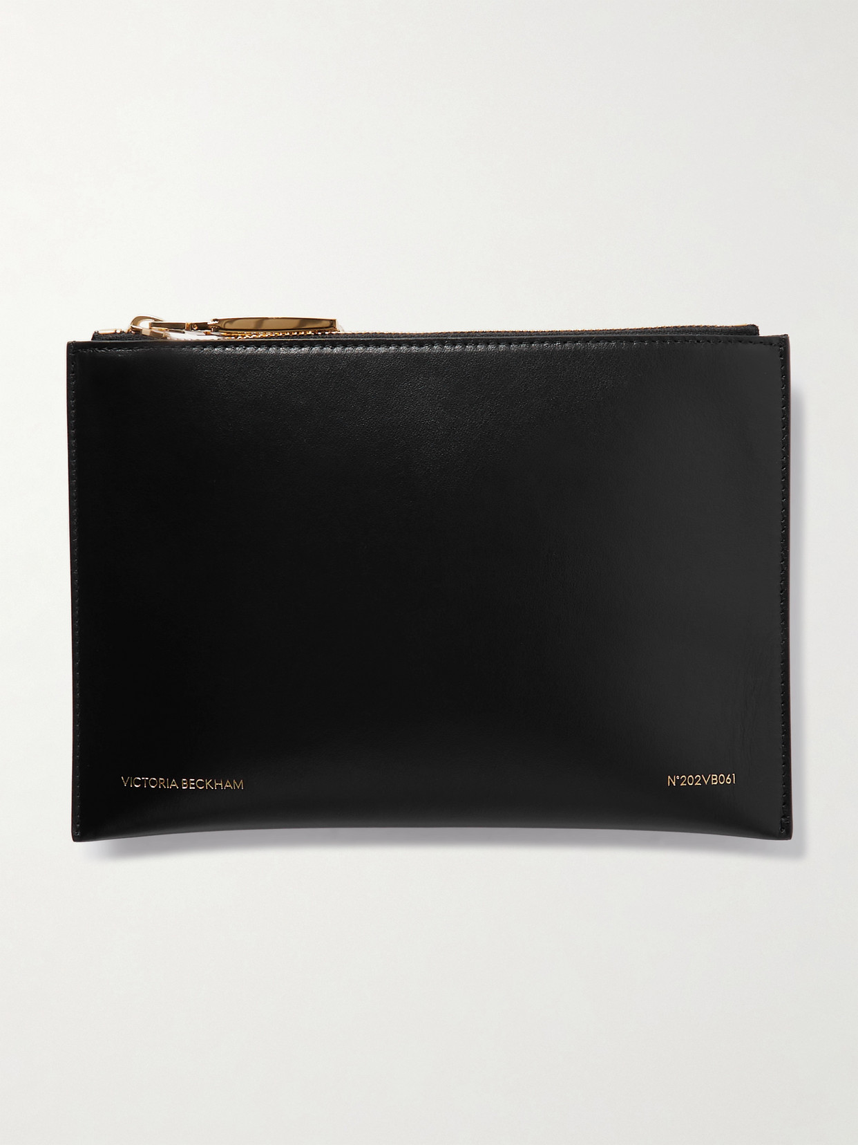 Victoria Beckham B Frame Leather Clutch In Brown