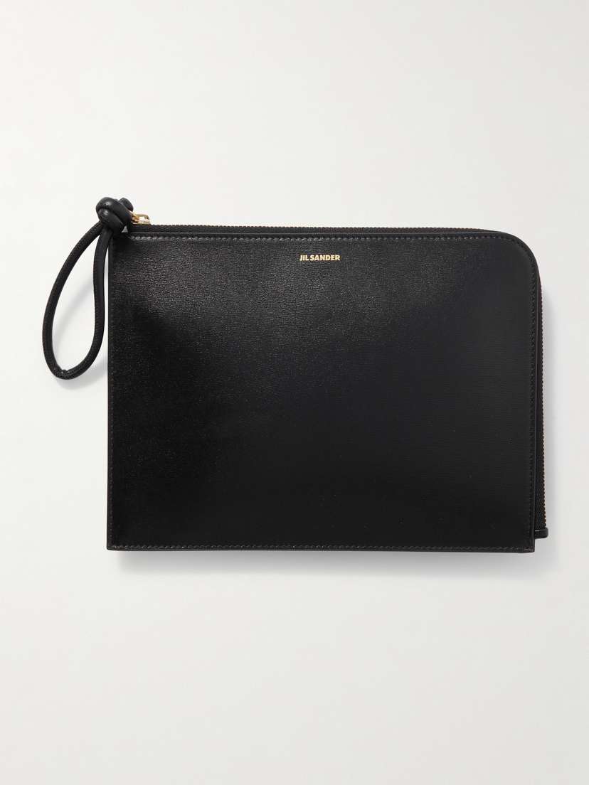 Jil Sander Giro Envelope Leather Clutch