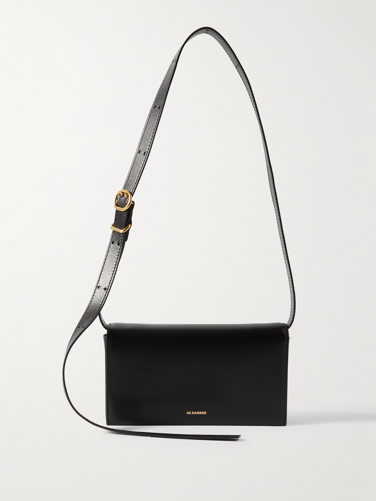 Jil Sander All-day Textured-leather Shoulder Bag In Black