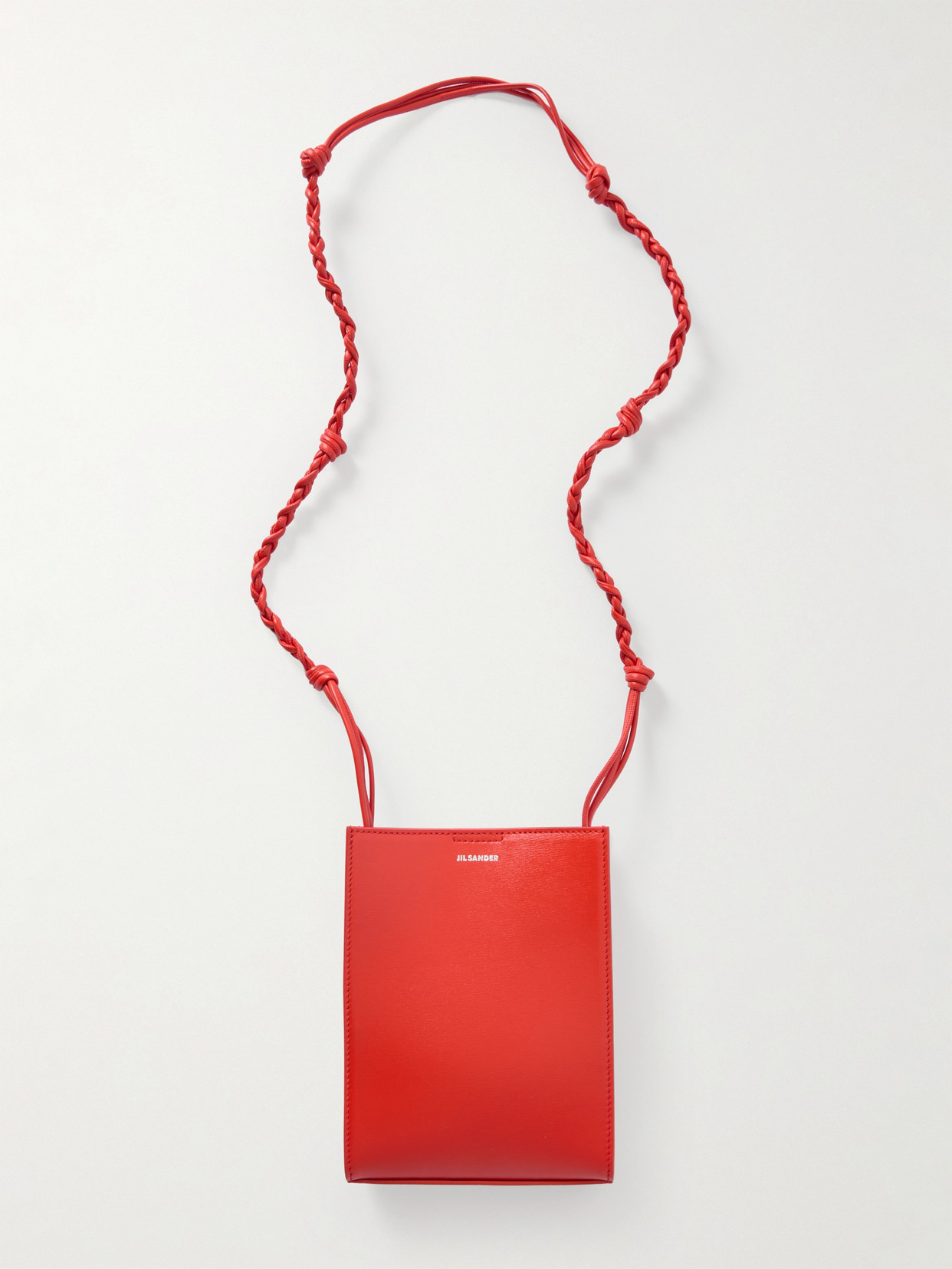 Jil Sander Tangle Small Leather Shoulder Bag In Red