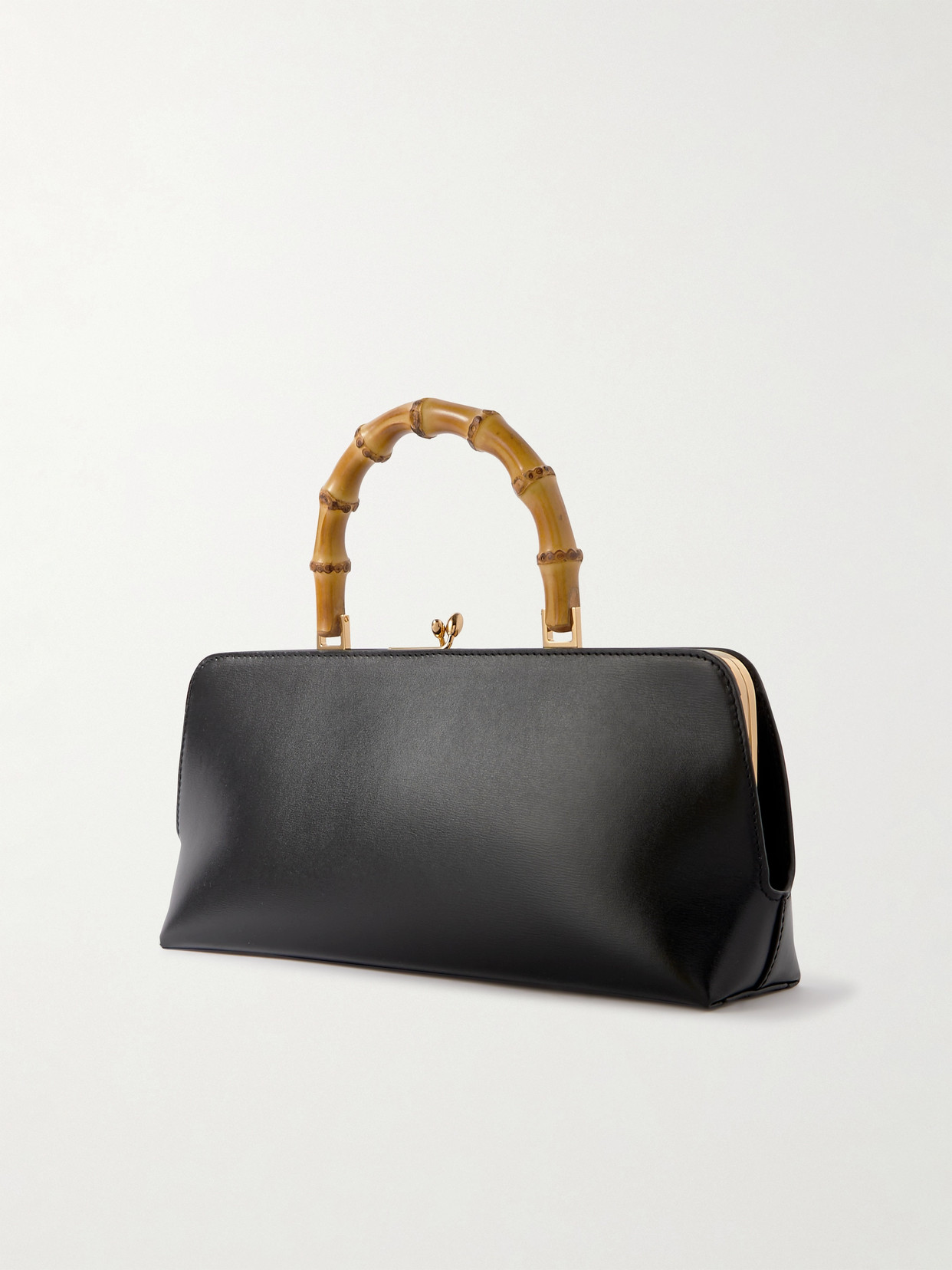 Jil Sander Goji Mini Bamboo Top-handle Bag In Black