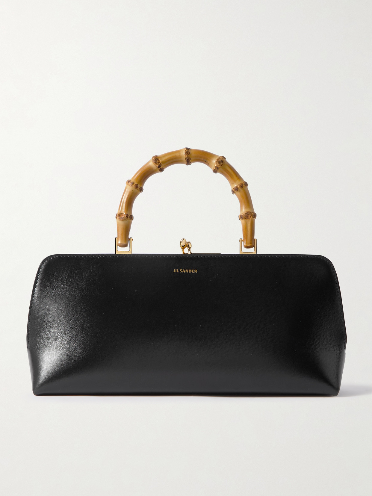 Jil Sander Goji Mini Bamboo Top-handle Bag In Black