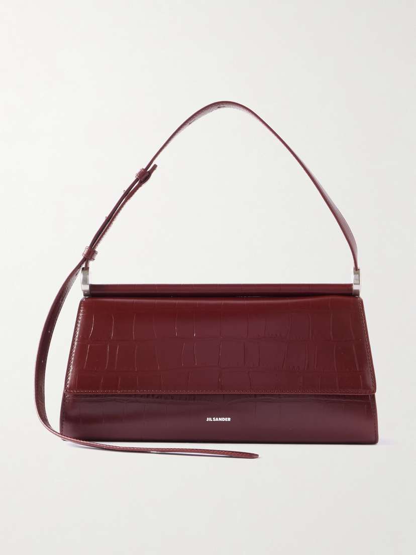 Jil Sander Ghost E/w Croc-effect Leather Shoulder Bag