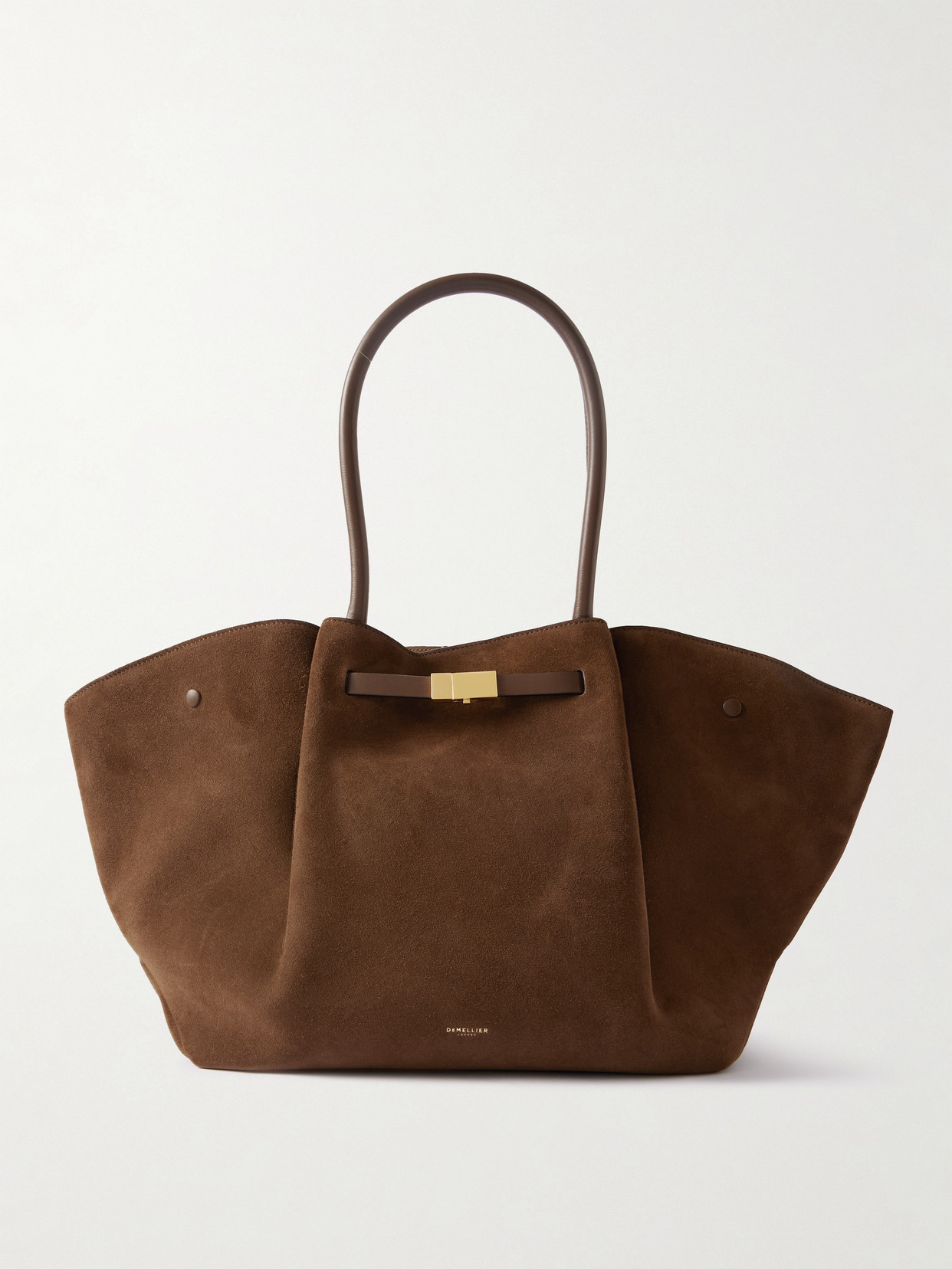 DeMellier - New York Leather-trimmed Suede Tote - Brown