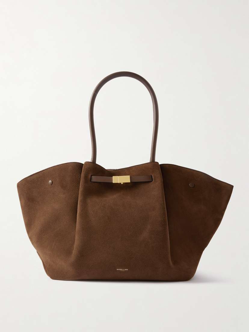 DeMellier New York Leather-trimmed Suede Tote