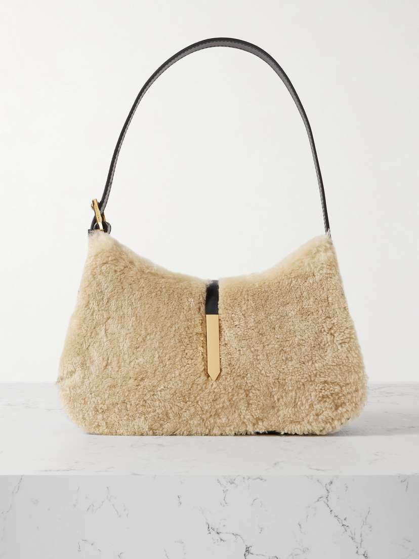 DeMellier Tokyo Shearling And Leather Shoulder Bag