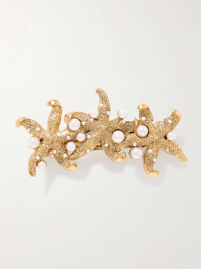 Jennifer Behr Thalassa Gold-tone Faux Pearl Hair Clip