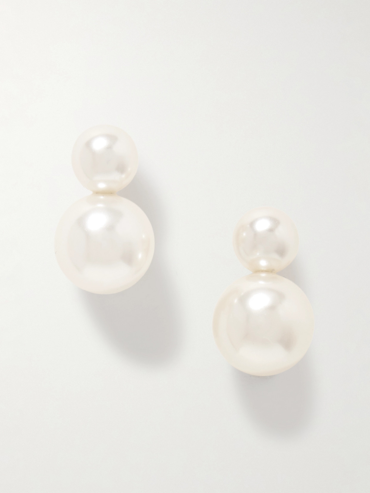 Jennifer Behr Iris Gold-tone Faux Pearl Earrings In Ivory