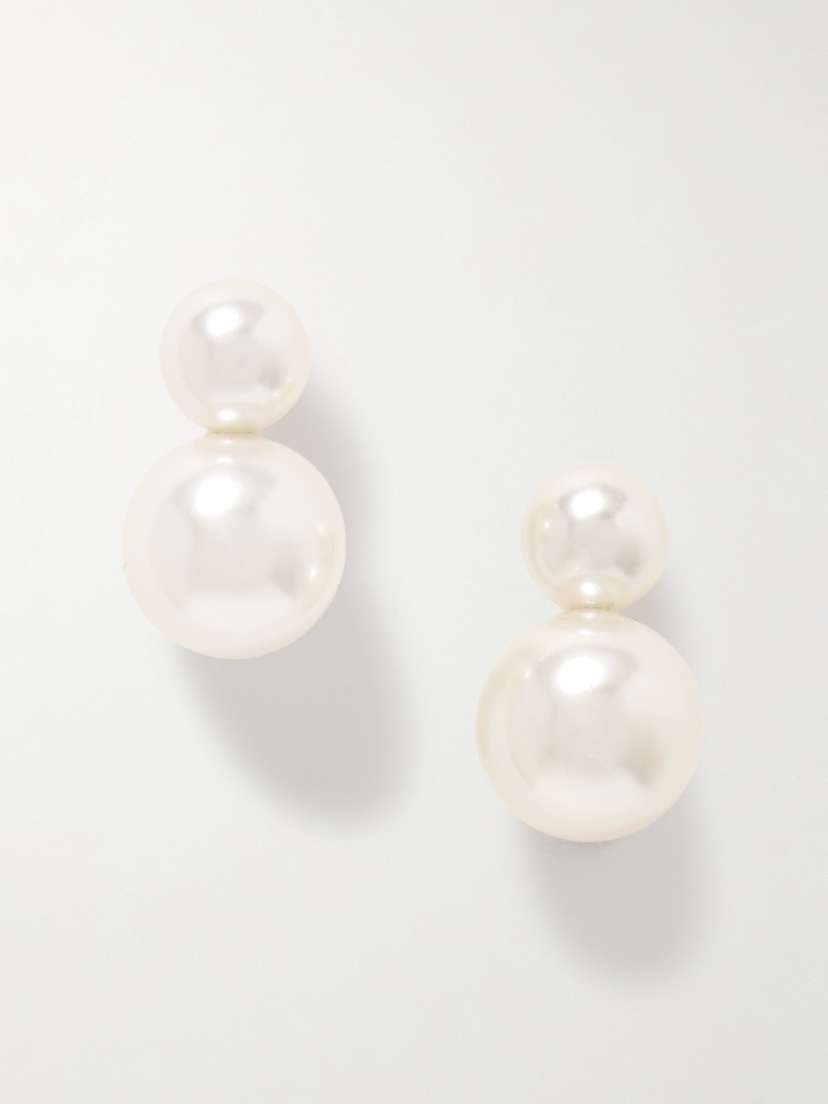 Jennifer Behr Iris Gold-tone Faux Pearl Earrings