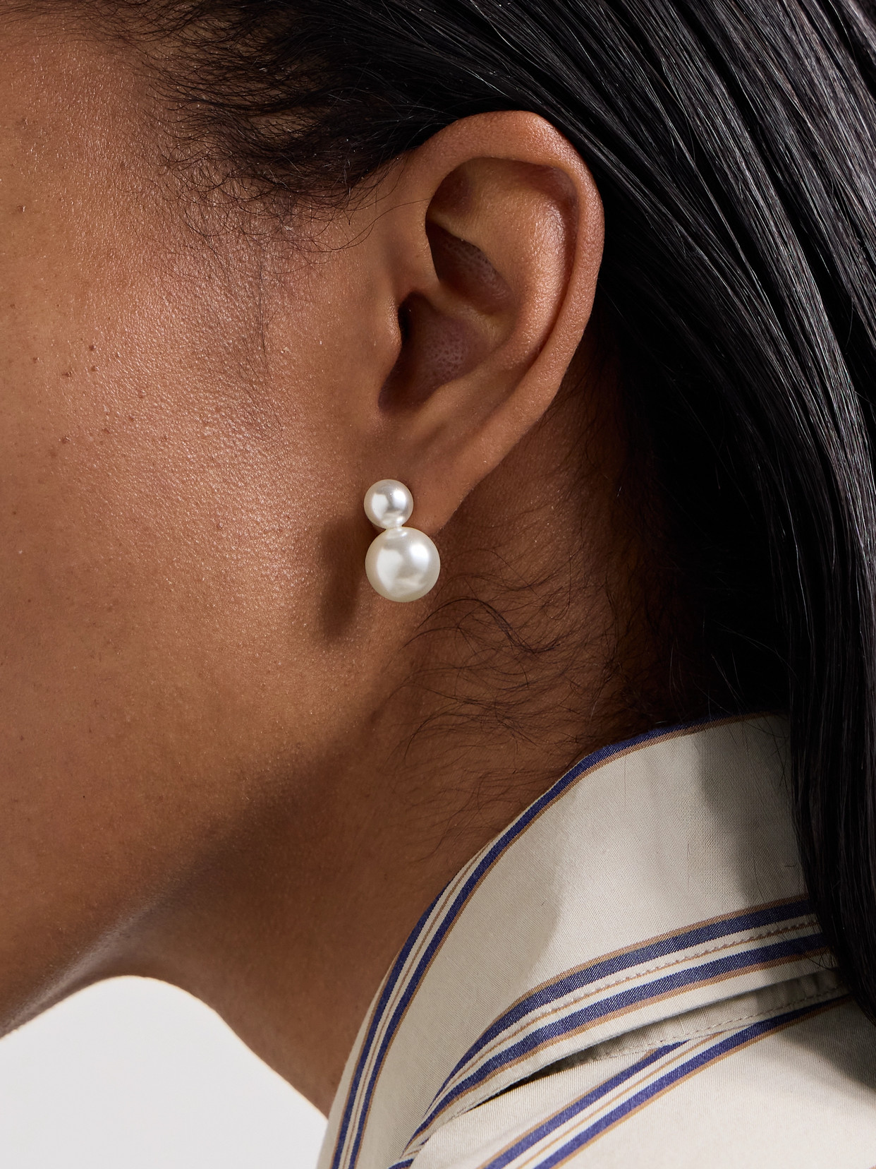 Jennifer Behr Iris Gold-tone Faux Pearl Earrings In Ivory