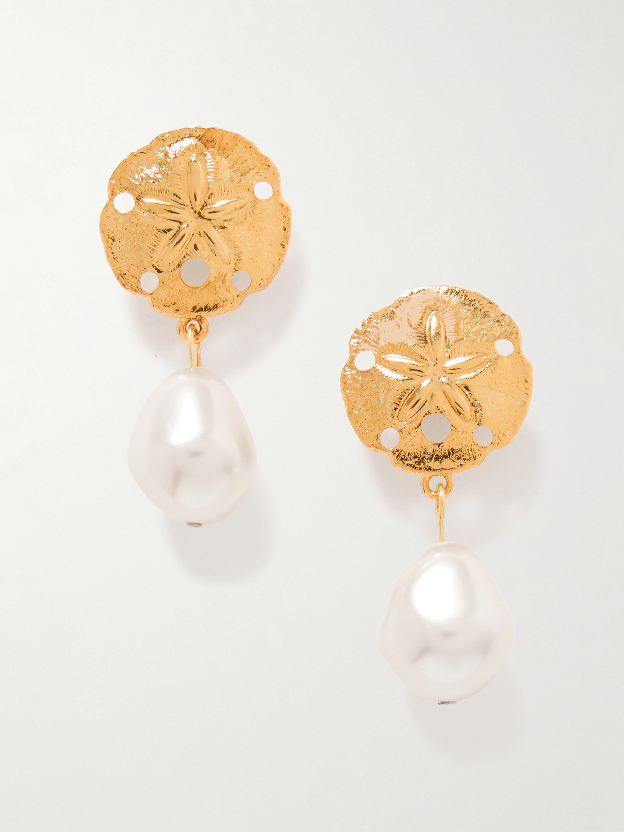 Jennifer Behr Anguilla Gold-plated Faux Pearl Earrings In Metallic