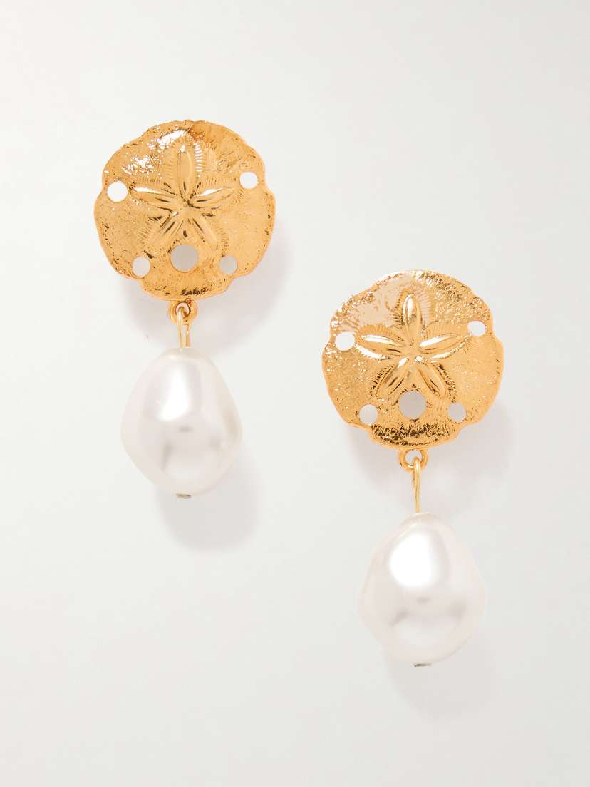 Jennifer Behr Anguilla Gold-plated Faux Pearl Earrings
