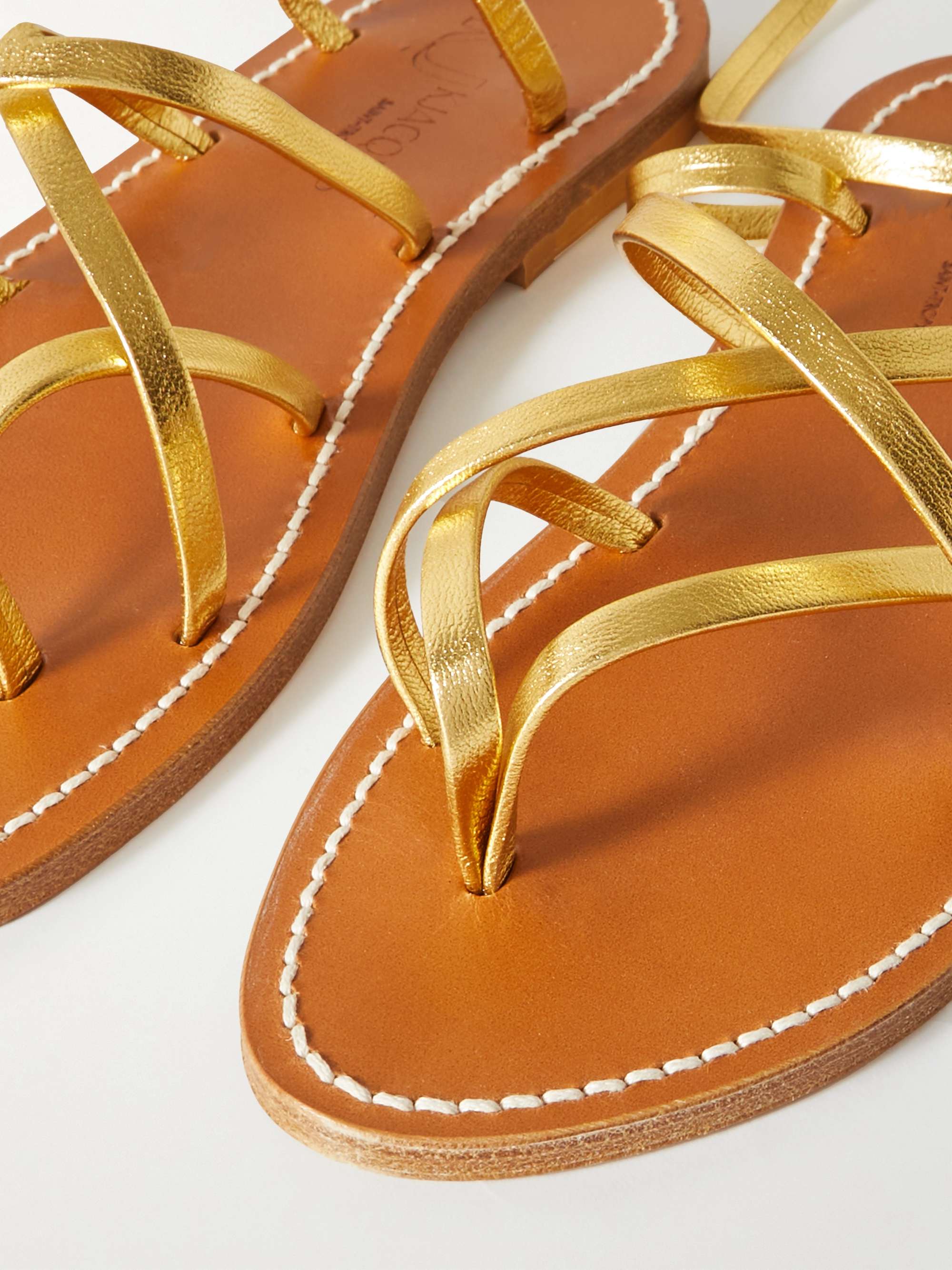 K JACQUES ST TROPEZ Zenobie metallic leather sandals | NET-A