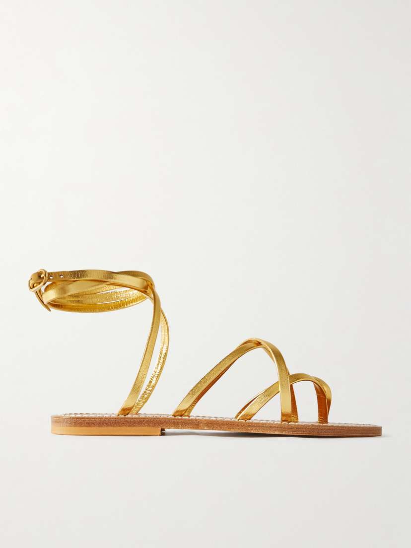 K Jacques St Tropez Zenobie Metallic Leather Sandals