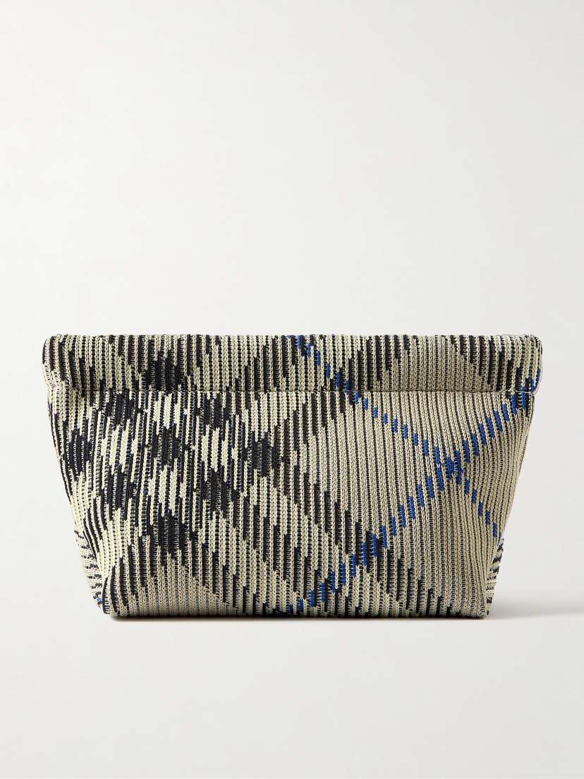 Burberry Ribbed Checked Jacquard-knitted Clutch
