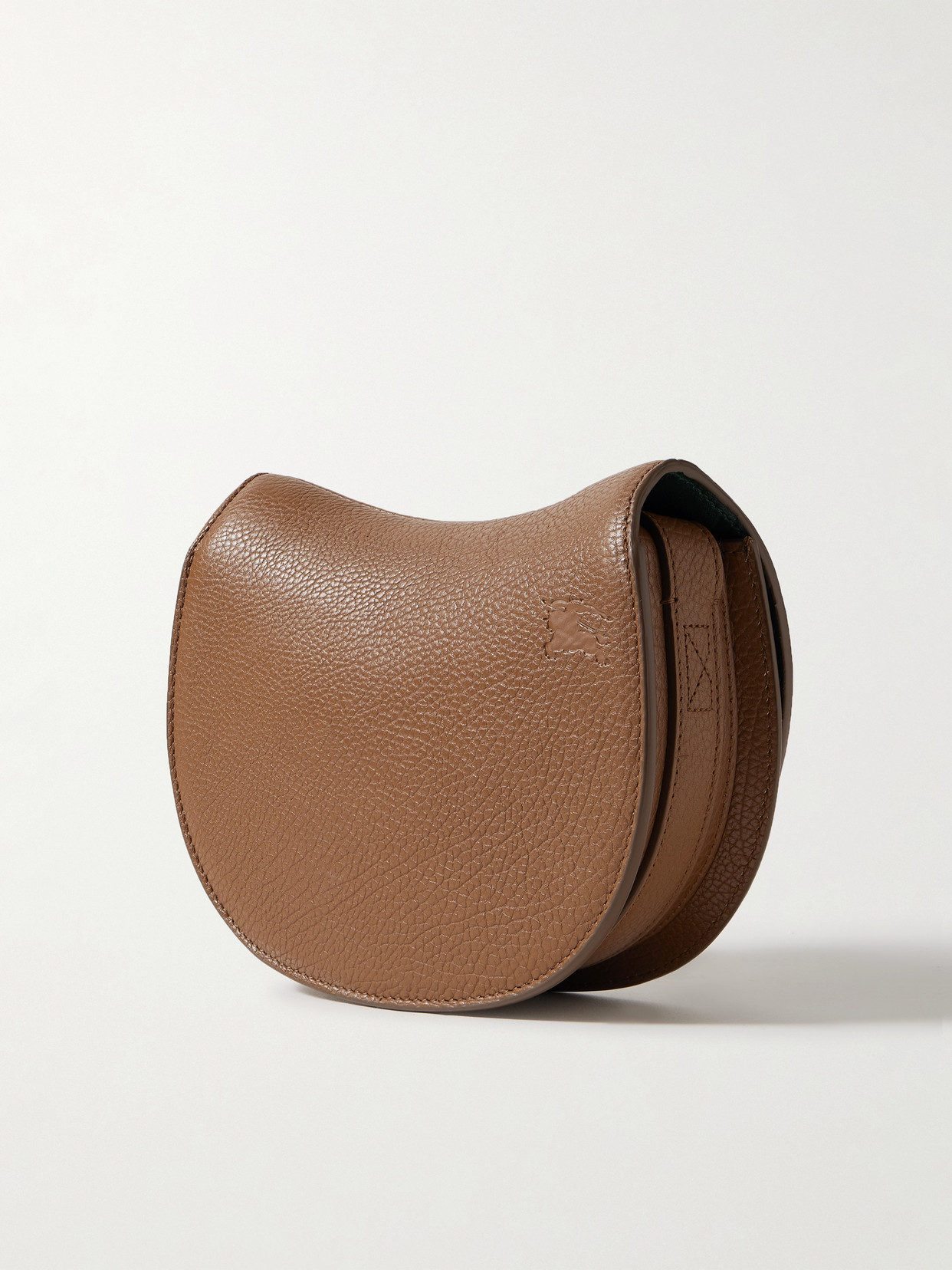 Burberry Textured-leather Shoulder Bag In Brown