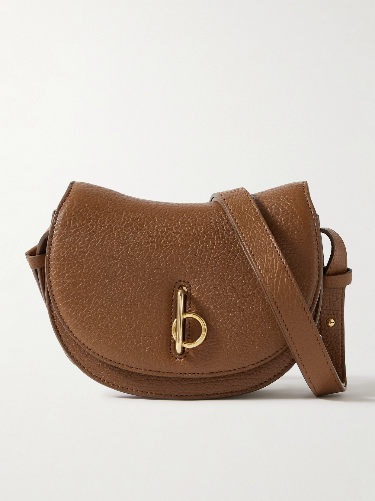 Burberry Textured-leather Shoulder Bag In Brown
