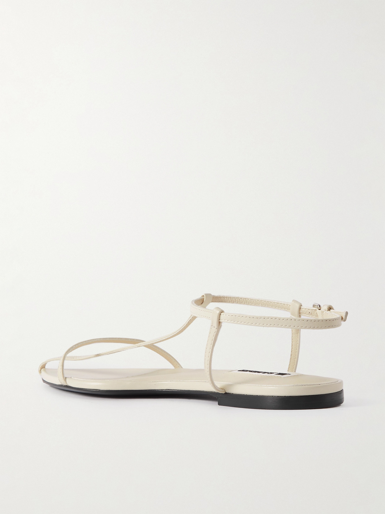 Shop Jil Sander Leather Sandals In Cream