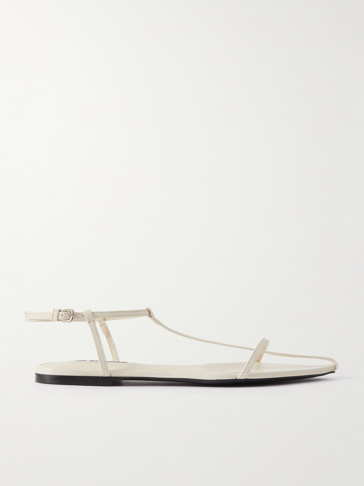 Jil Sander Leather Sandals In Cream