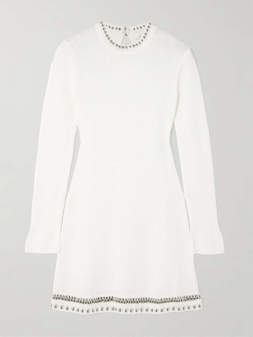 Rabanne Embellished Crocheted Mini Dress