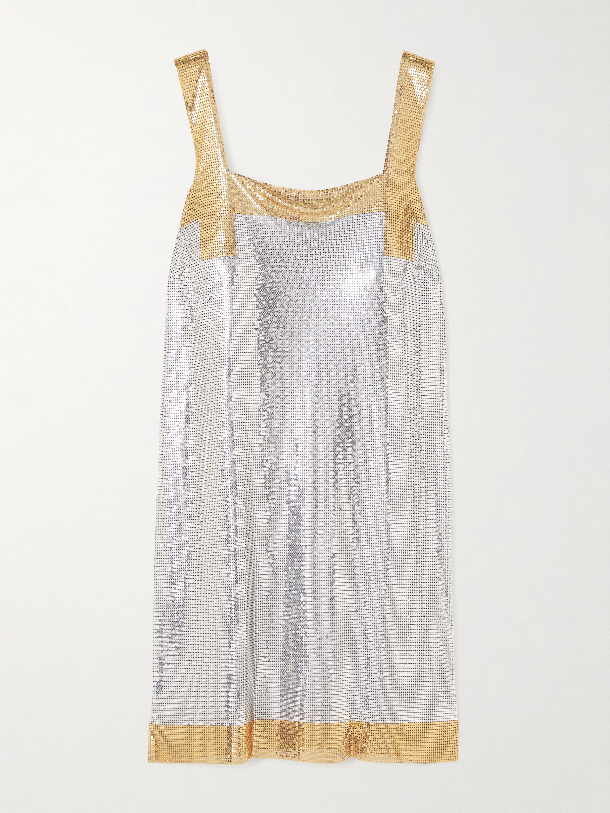 Rabanne Two-tone chainmail mini dress