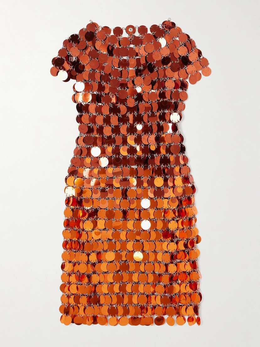 Rabanne Assemblage Sequined Chainmail Mini Dress