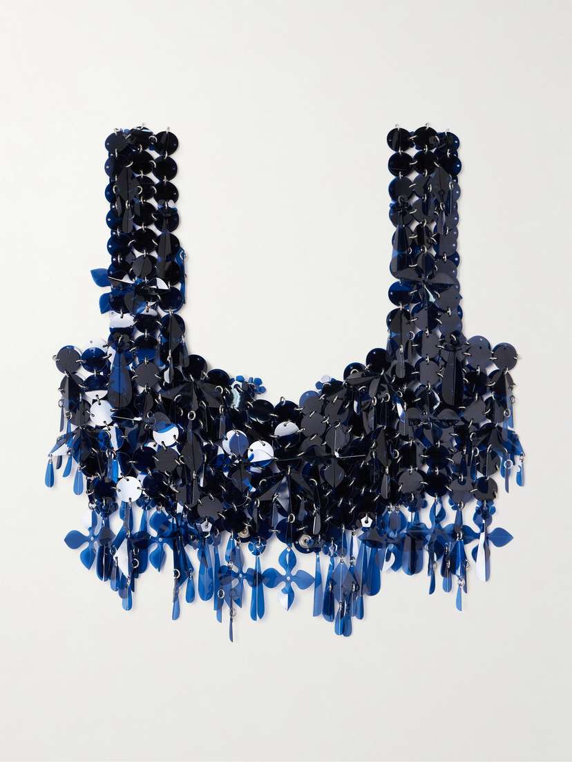 Rabanne Assemblage Cropped Sequined Top