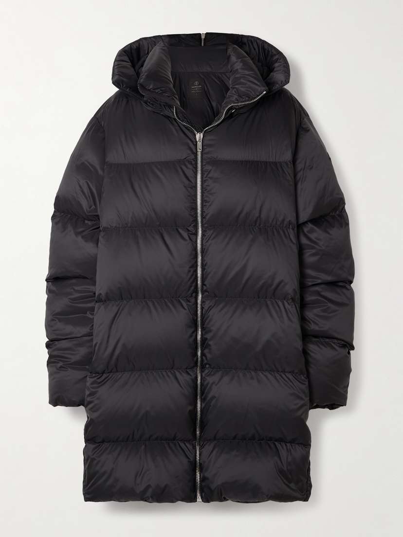 Rick Owens + Moncler Cyclopic Oversized Hooded Appliquéd Quilted Shell Down Jacket