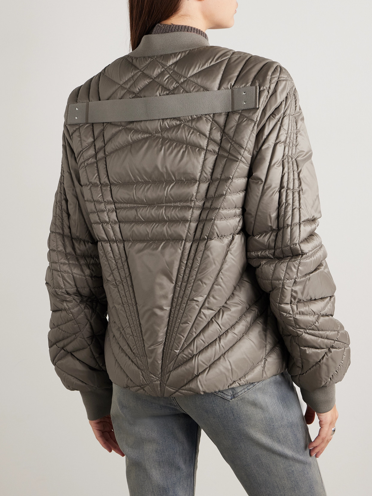 Rick Owens + Moncler Megapenta Quilted Shell Down Jacket In Brown