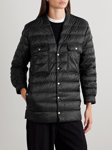 Rick Owens + Moncler webbing-trimmed quilted shell down jacket