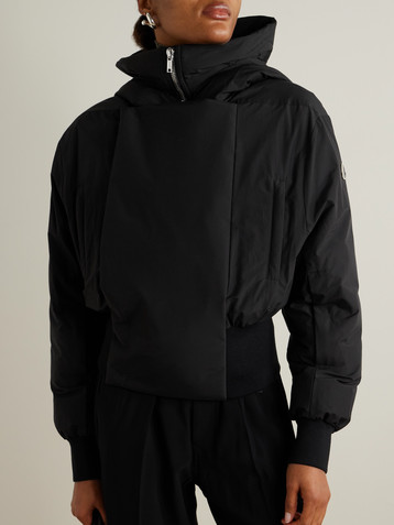 Rick Owens + Moncler Alice hooded appliquéd cotton-blend down jacket