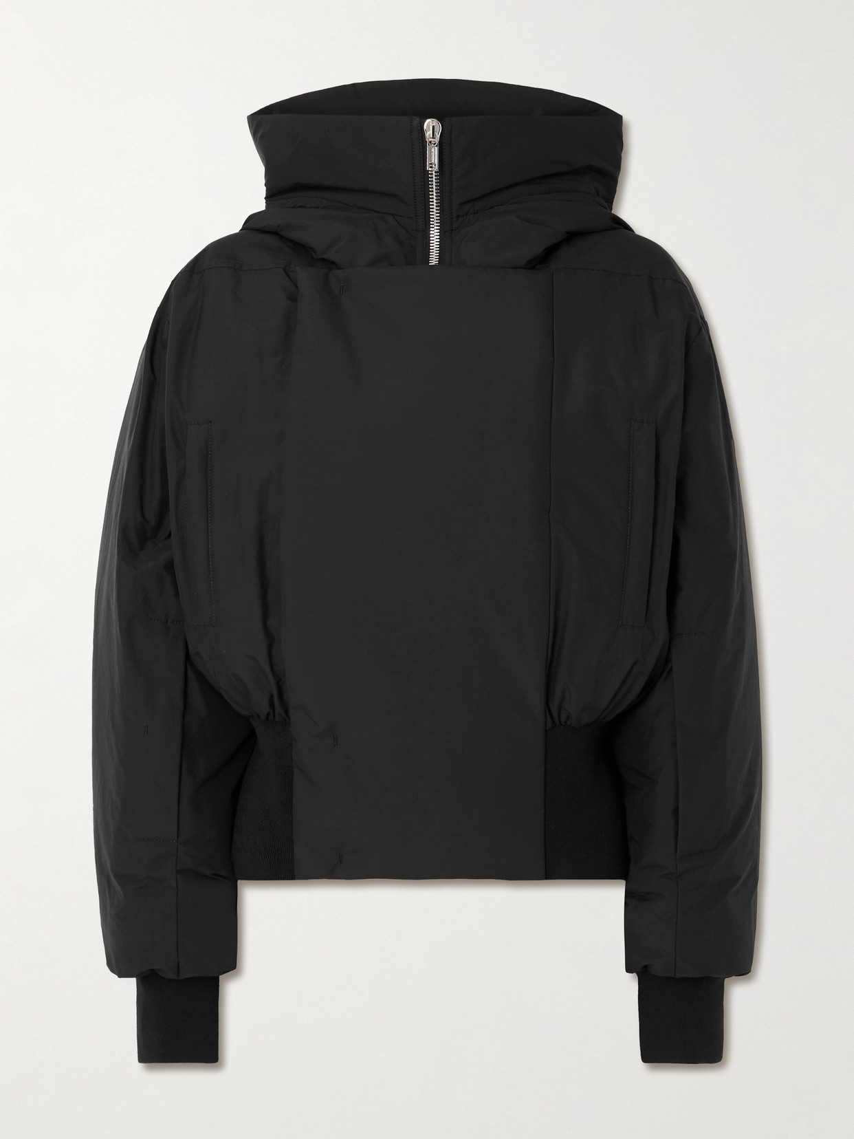 Rick Owens + Moncler Alice Hooded Appliquéd Cotton-blend Down Jacket In Black