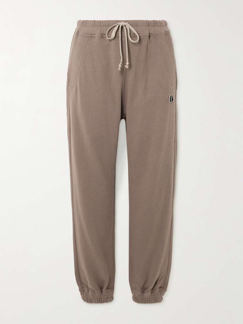 Rick Owens + Moncler Appliquéd Cotton-jersey Track Pants