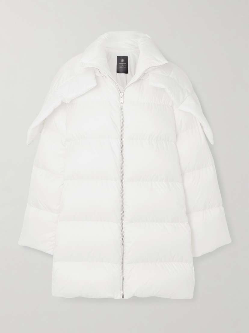 Rick Owens + Moncler Cyclopic Oversized Hooded Appliquéd Quilted Shell Down Jacket