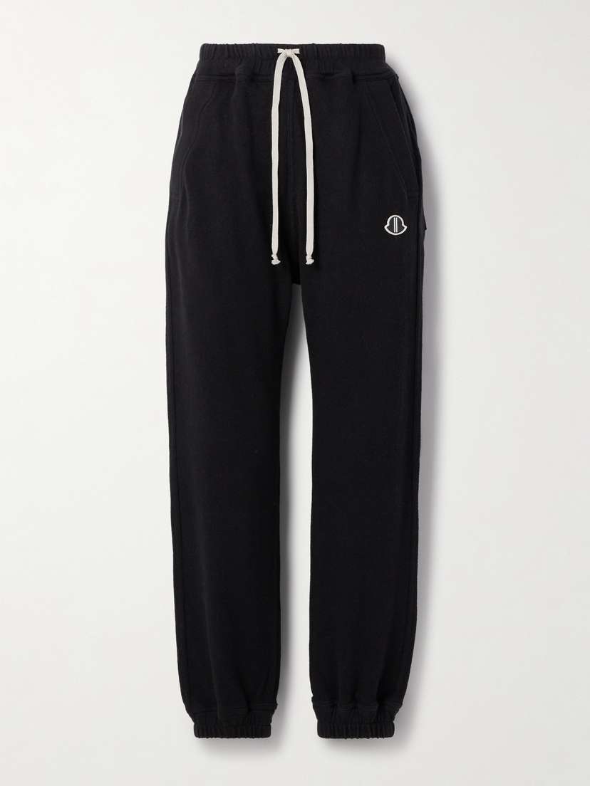 Rick Owens + Moncler Appliquéd Cotton-jersey Track Pants