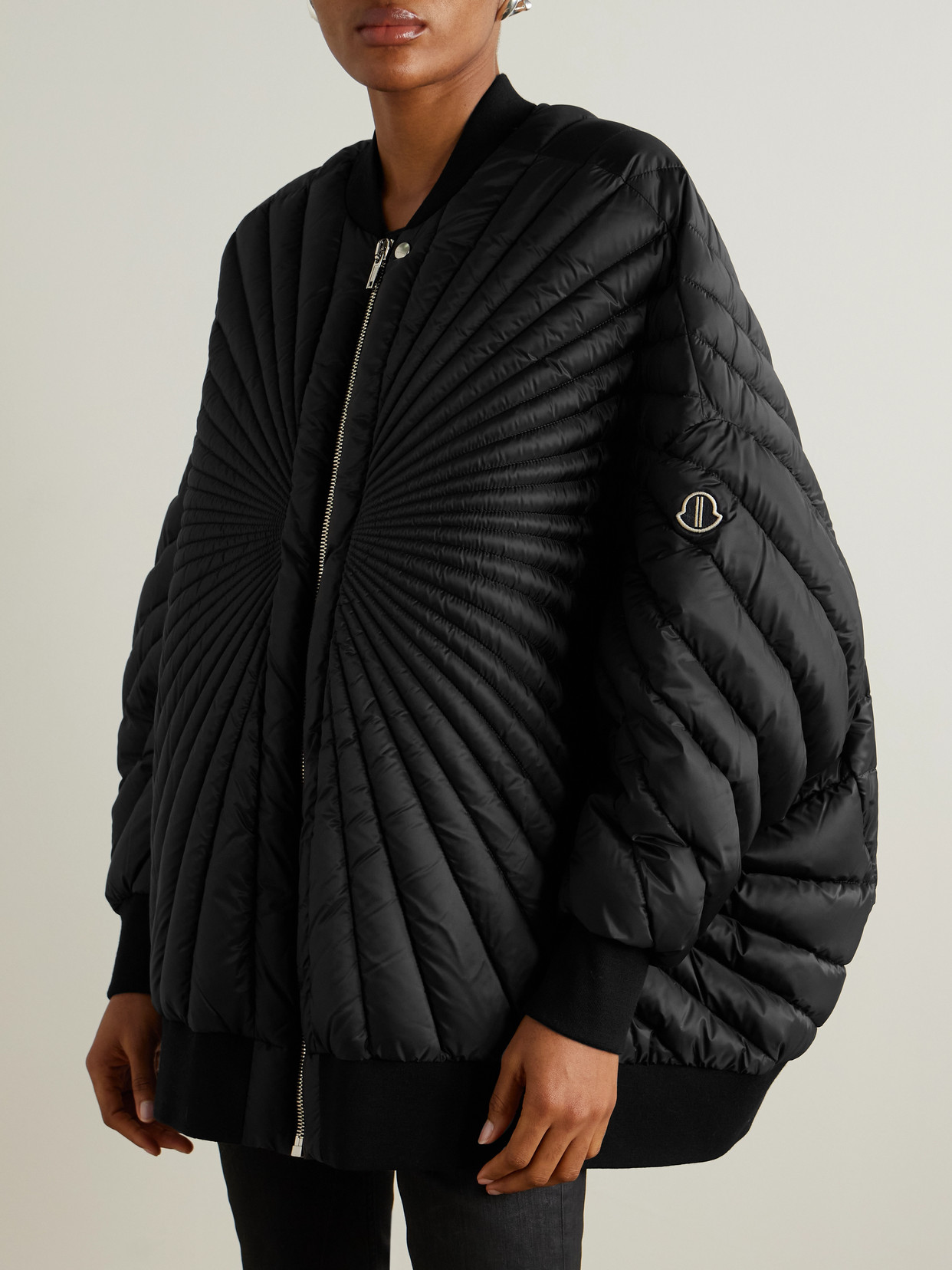 Rick Owens + Moncler Radiance Peter Oversized Appliquéd Quilted Shell Down Jacket In Black