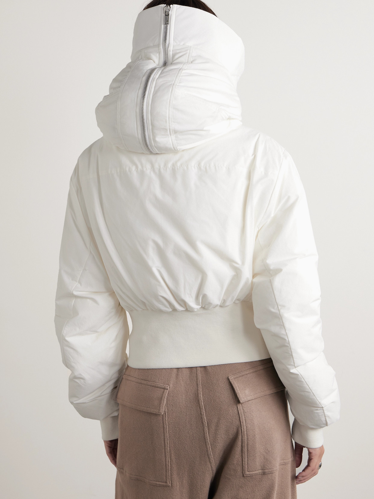 Rick Owens + Moncler Alice Hooded Shearling-trimmed Quilted Shell Down Jacket In White