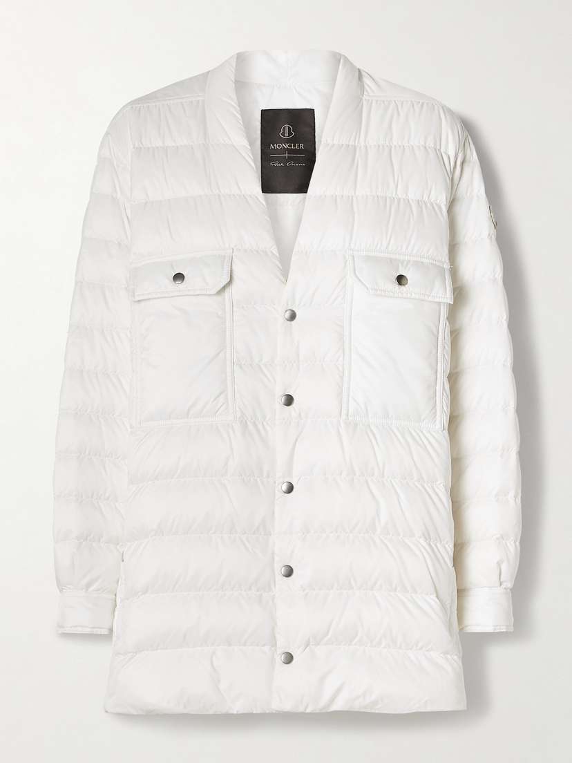 Rick Owens + Moncler Webbing-trimmed Quilted Shell Down Jacket